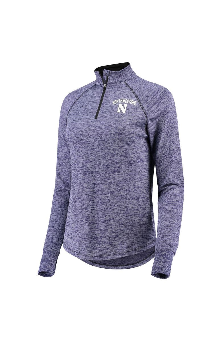 COLOSSEUM Women's Colosseum Purple Northwestern Wildcats Bikram Lightweight Fitted Quarter-Zip Long Sleeve Top, Alternate, color,