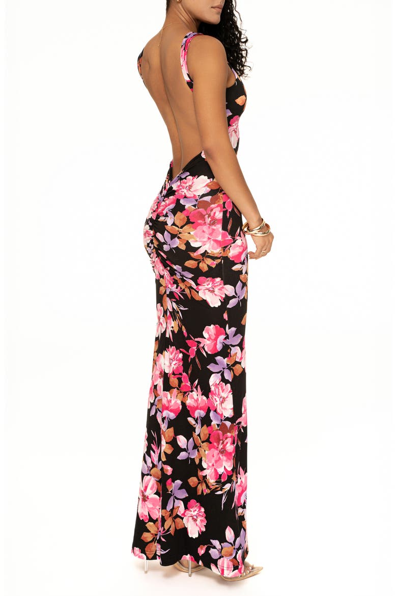 Front and Center Floral Sleeveless Dress, Alternate, color, BLACK