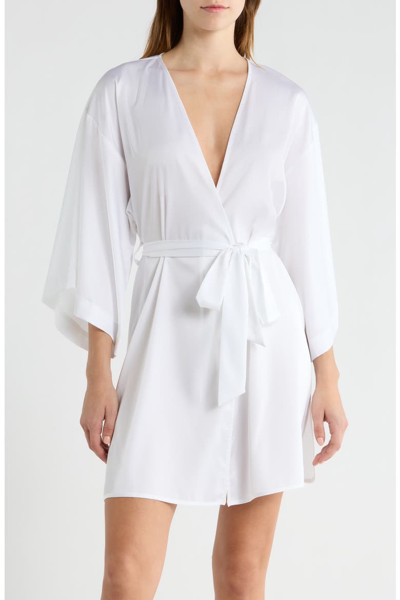 Get Ready with Me Satin Robe, Main, color, WHITE