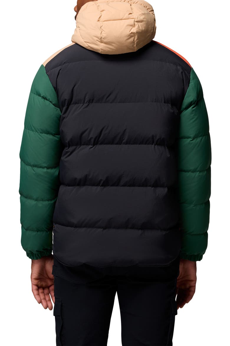 Wallowa Water Repellent Down Puffer Jacket with Removable Hood, Alternate, color, CANOE/ ZING/ RAIN FOREST