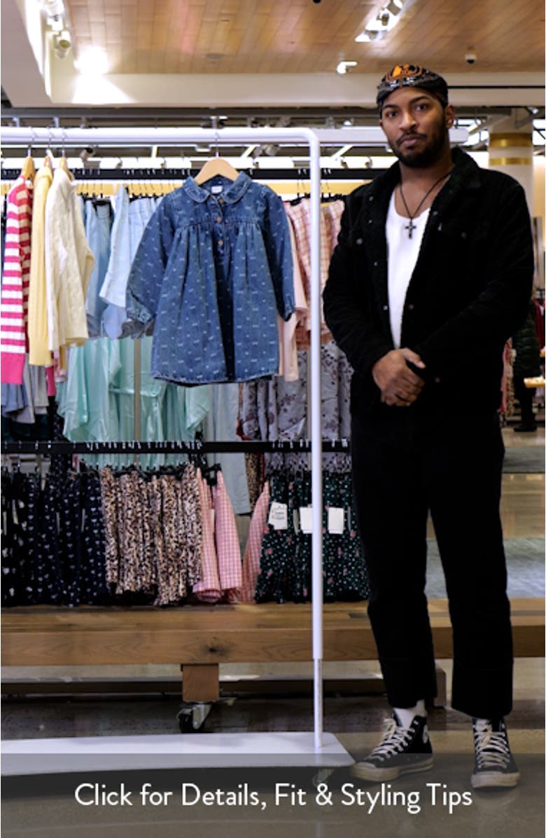 Kids' Bow Long Sleeve Denim Dress, sales video thumbnail