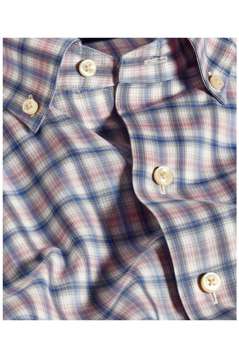 Twill Check Cotton Sport Shirt, Alternate, color, DENIM/ MULTI