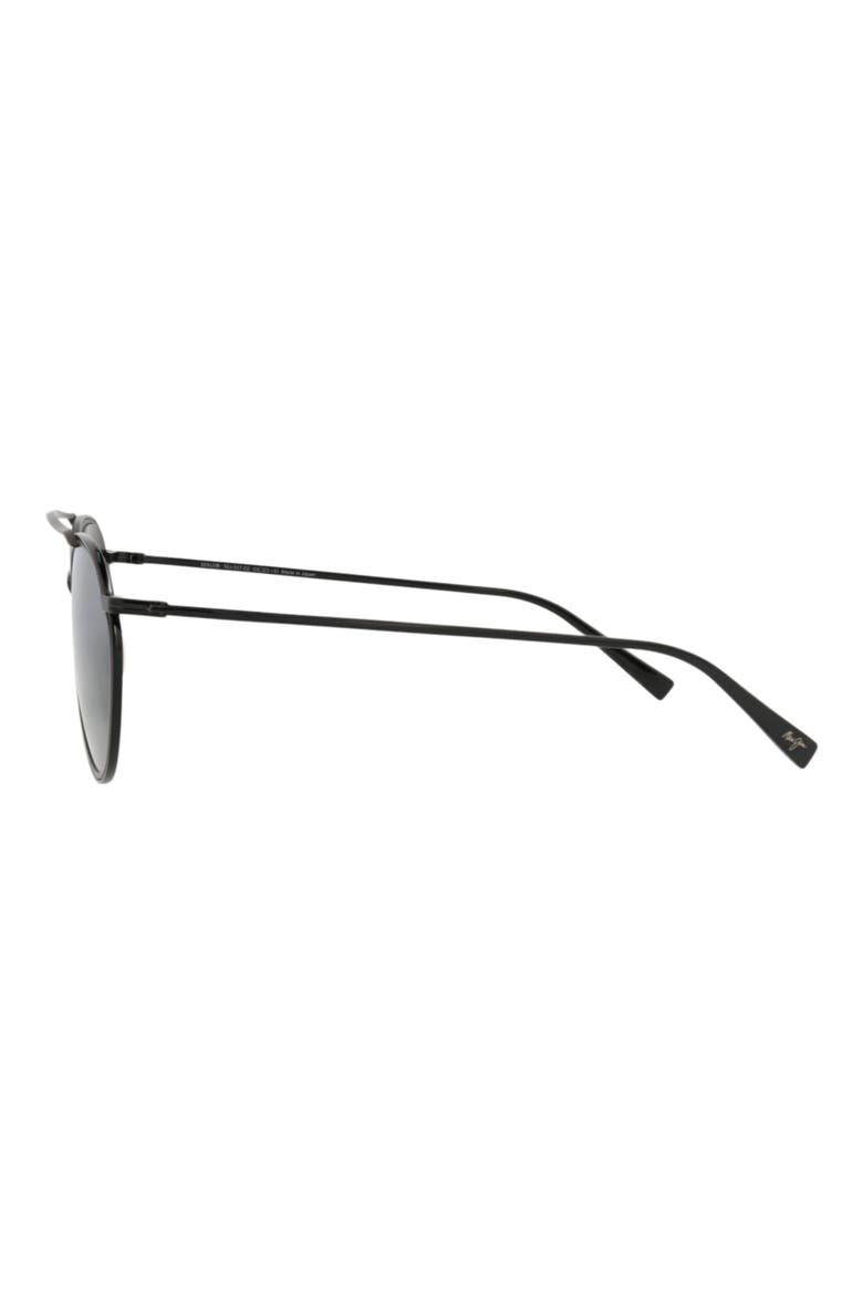 Bowline 53mm Polarized Round Sunglasses, Alternate, color, BLACK BLACK GREY