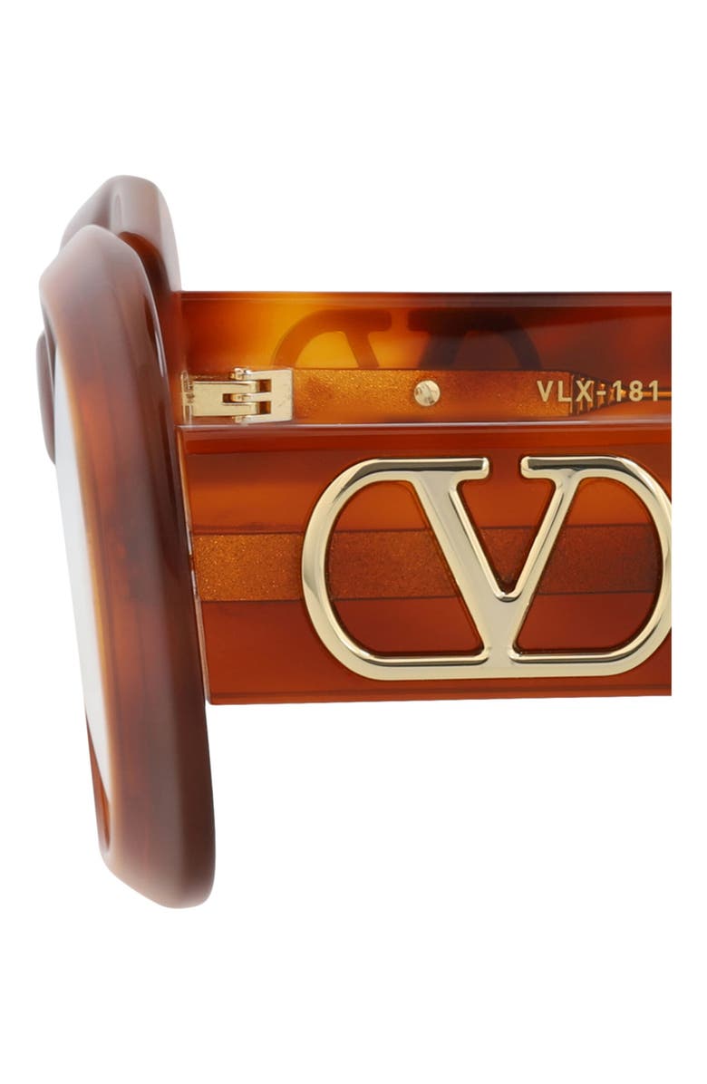 Valentino 46mm Oval Optical Glasses, Alternate, color, Havana Transparent