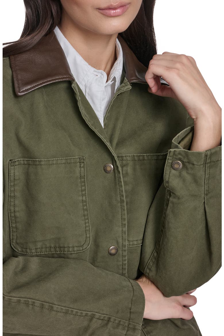 Contrast Collar Field Jacket, Alternate, color, OLIVE