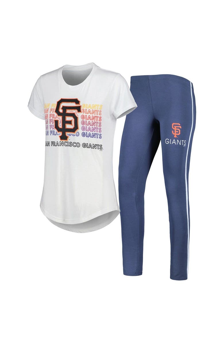 CONCEPTS SPORT Women's Concepts Sport Charcoal/White San Francisco Giants Sonata T-Shirt & Leggings Sleep Set, Main, color, 