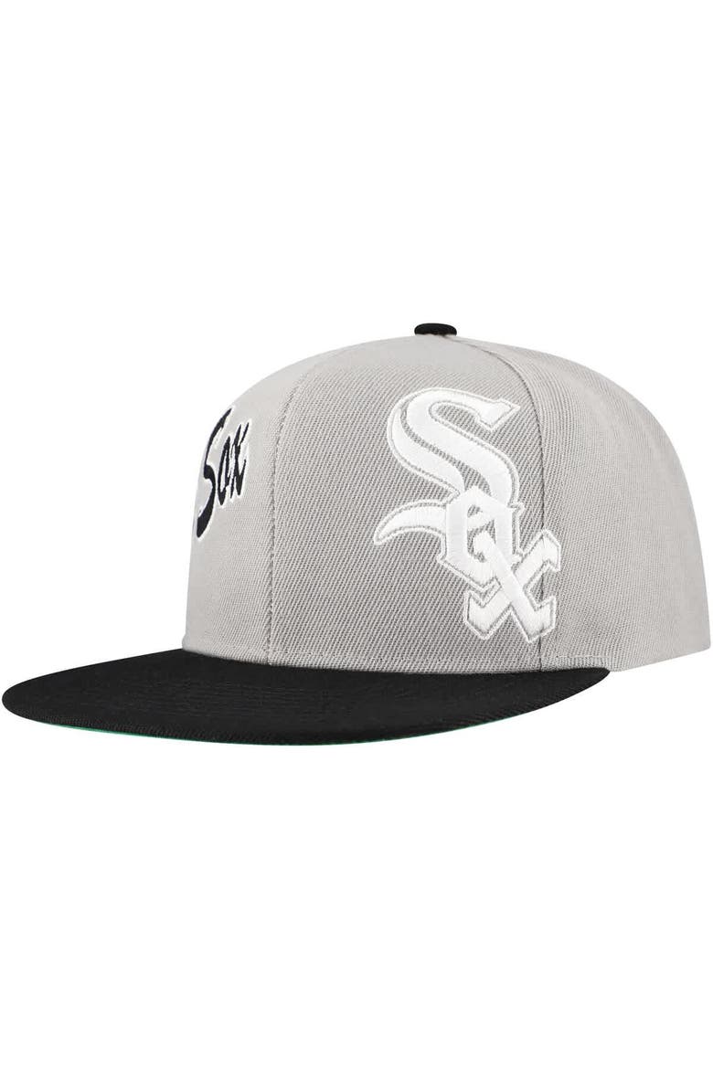 Men's Mitchell & Ness Gray Chicago White Sox Knock Out Panel Snapback Hat, Main, color, Gray