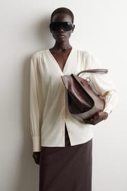 COS Gathered V-neck Blouse