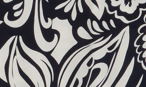 T Tahari Crop Wide Leg Palazzo Pants In Deep Navy/ivory Print