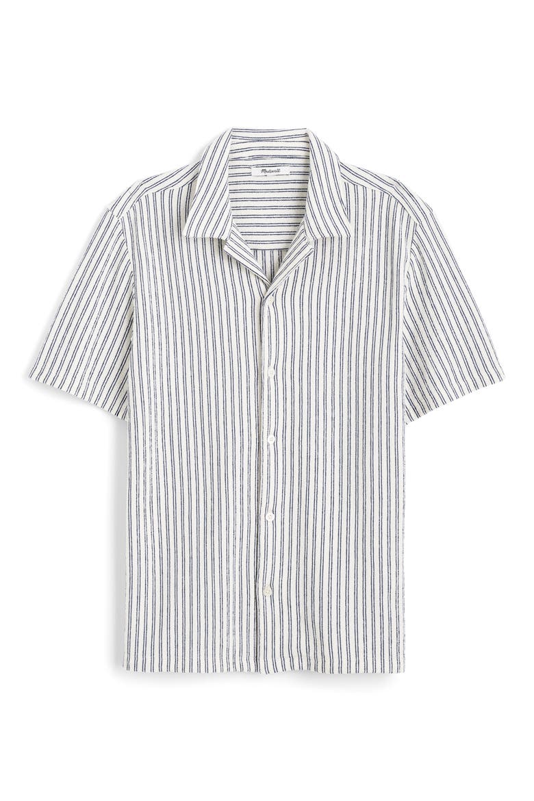 The Camp Shirt in Seaport Terry, Alternate, color, STRIPE PETROL NAVY