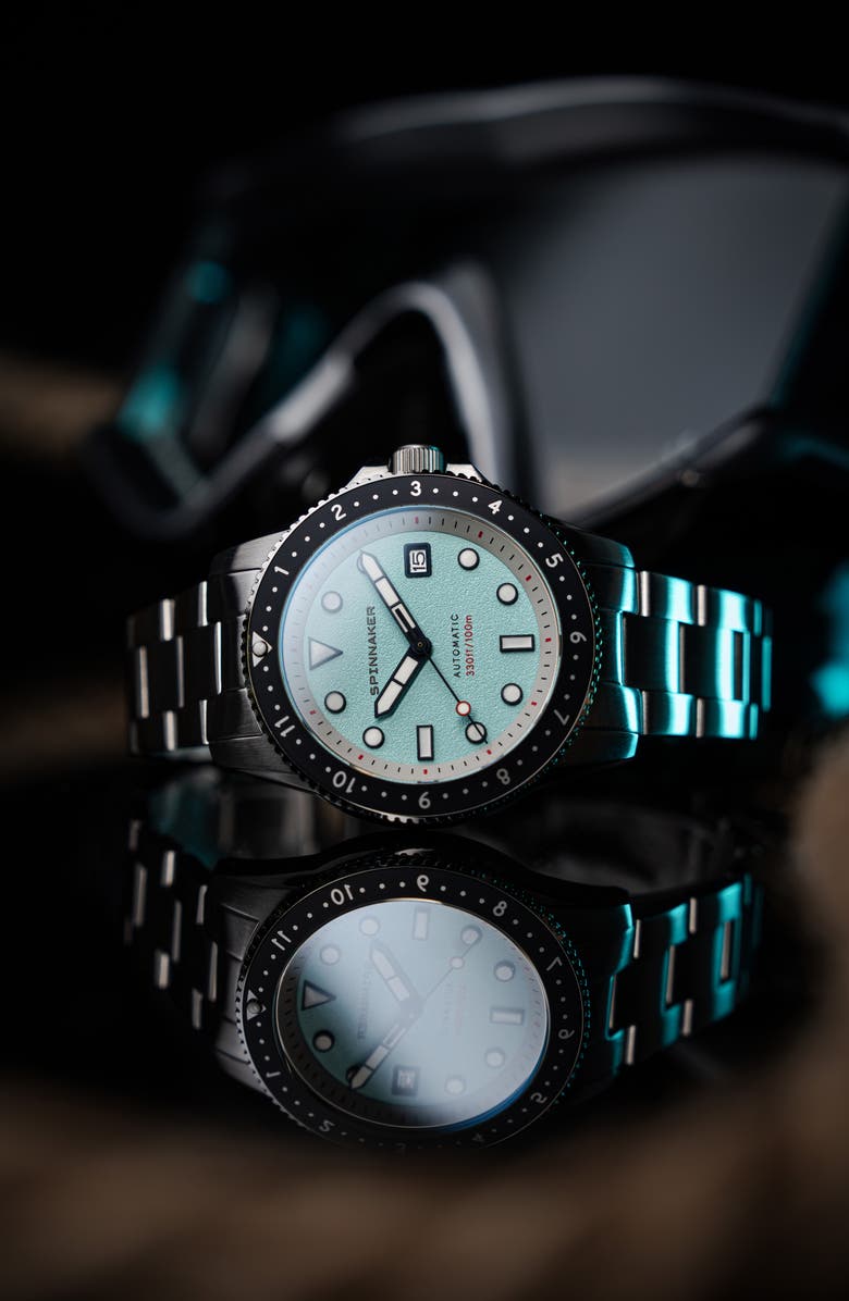 SPINNAKER Croft Pioneer Automatic Bracelet Watch, 42mm, Alternate, color, Blue