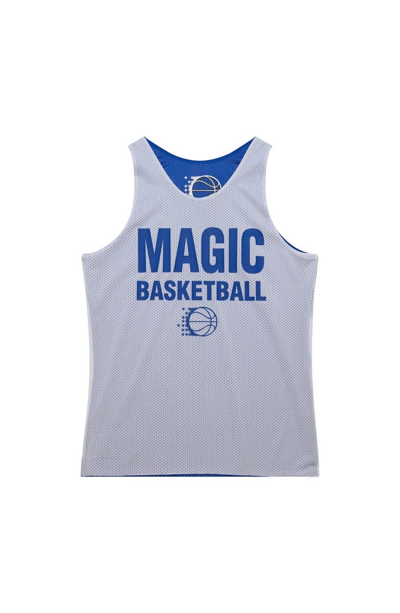 Mitchell & Ness Men's Mitchell & Ness Blue/White Orlando Magic Hardwood Classics Reversible Mesh Practice Jersey, Alternate, color, 