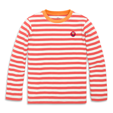 Kids Sesame Street Embroidered Stripe Tee