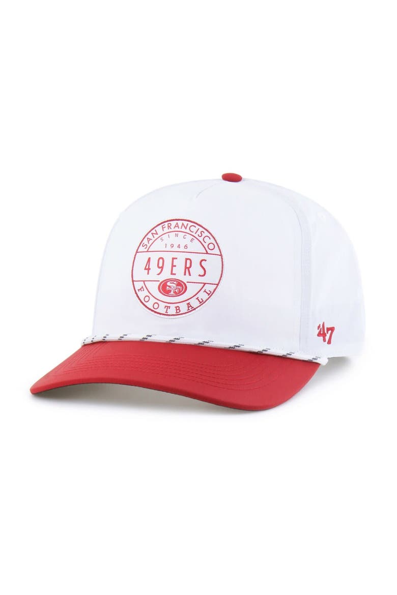 Men's '47 White/Scarlet San Francisco 49ers Suburbia Hitch Two-Tone Adjustable Hat, Main, color, White
