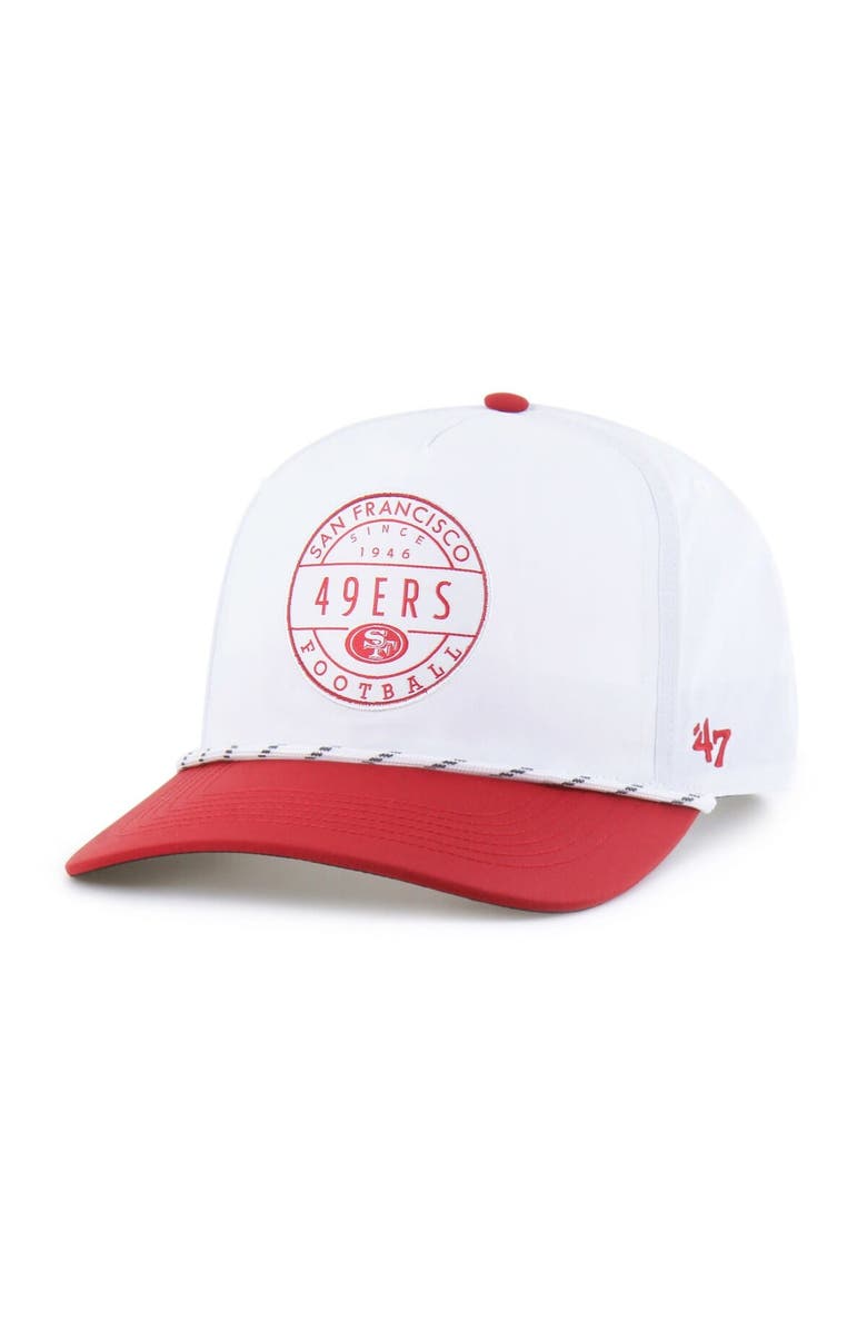 '47 Men's '47 White/Scarlet San Francisco 49ers Suburbia Hitch Two-Tone Adjustable Hat, Main, color, White