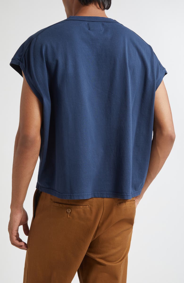 Rhude Classique Cutoff Graphic T-Shirt, Alternate, color, Navy/ Yellow 0043
