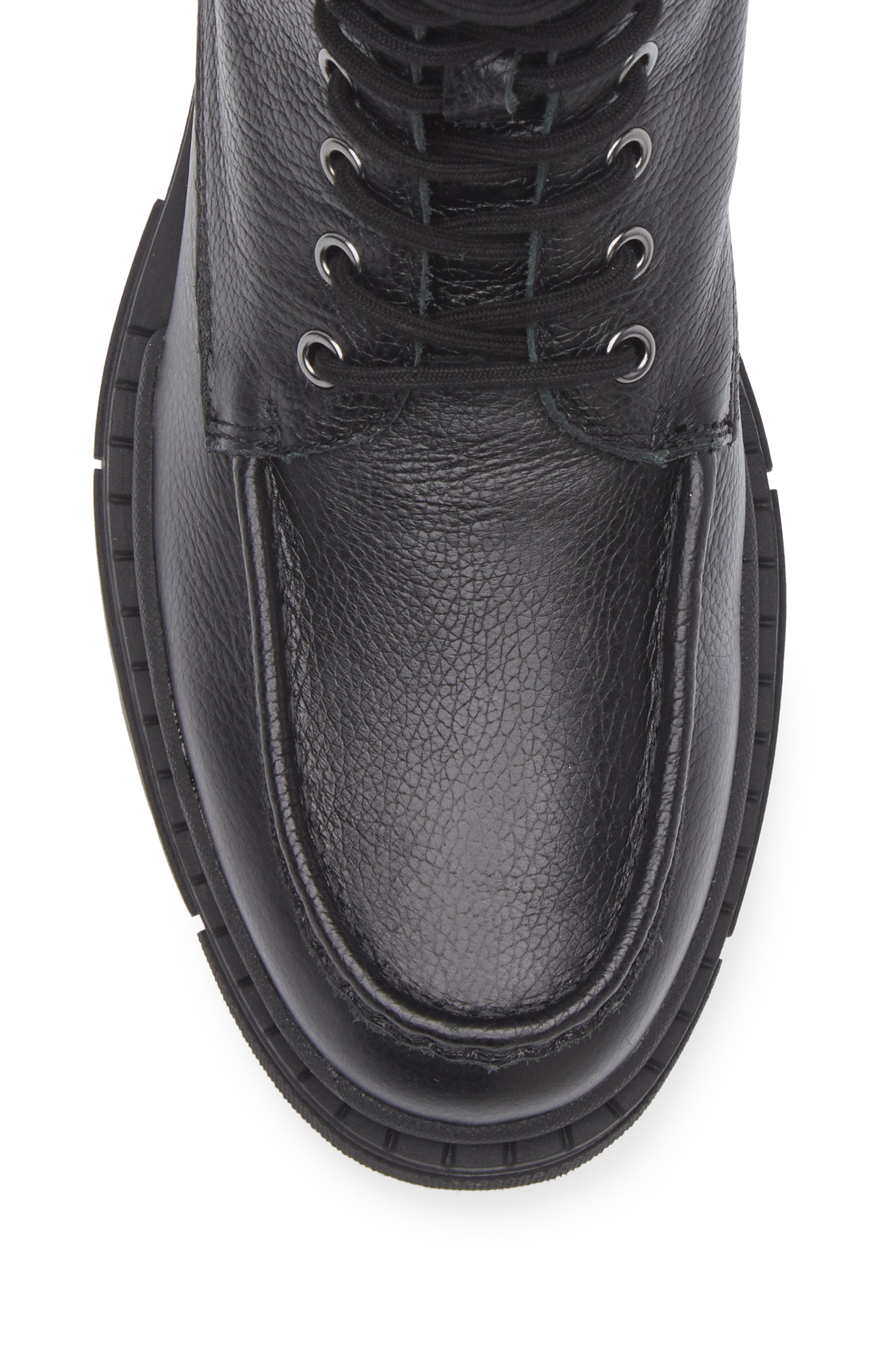 KARL LAGERFELD PARIS Apron Toe Combat Boot, Alternate, color, Black