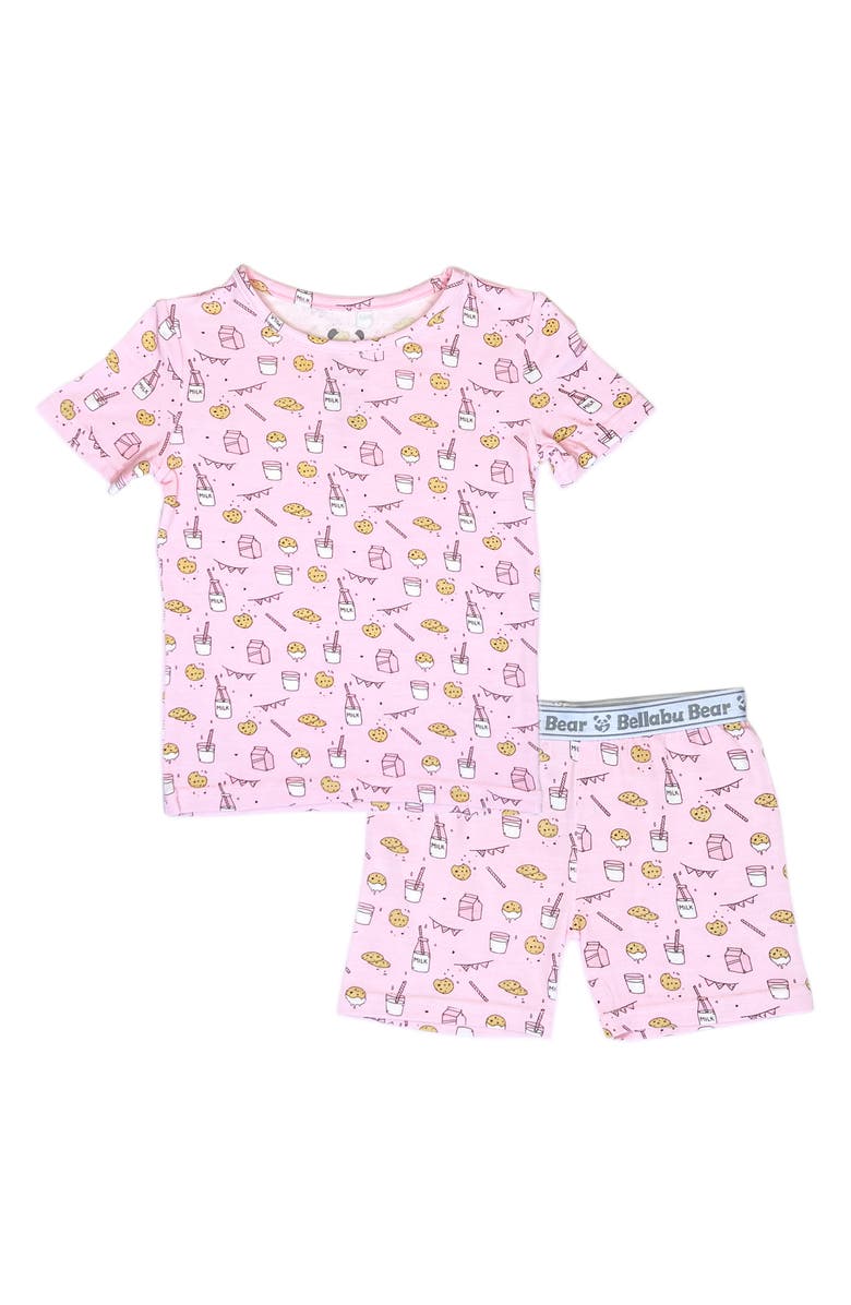 Bellabu Bear Kids' Milk & Cookies Two-Piece Fitted Pajamas, Main, color, 