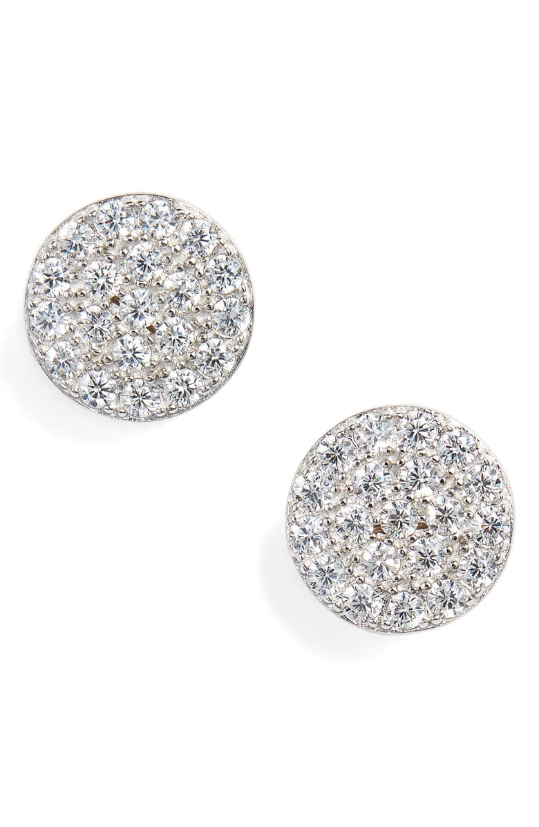 Nordstrom Pavé Cubic Zirconia Disc Stud Earrings, Main, color,