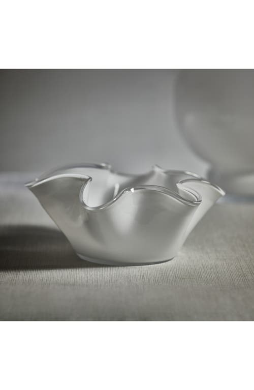Zodax Vellerti Wave Glass Bowl In White