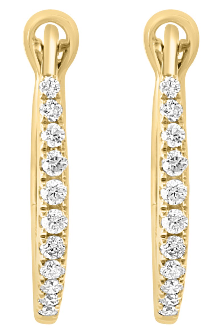 Diamond Huggie Hoop Earrings, Alternate, color, YELLOW GOLD