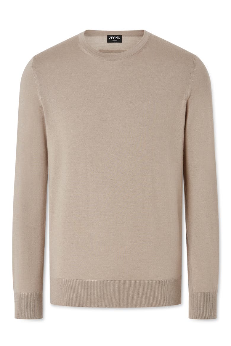 Cashmere & Silk Crewneck Sweater, Alternate, color, LIGHT TAUPE