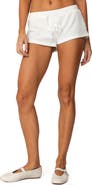 EDIKTED Teddy Waffle Knit Drawstring Shorts