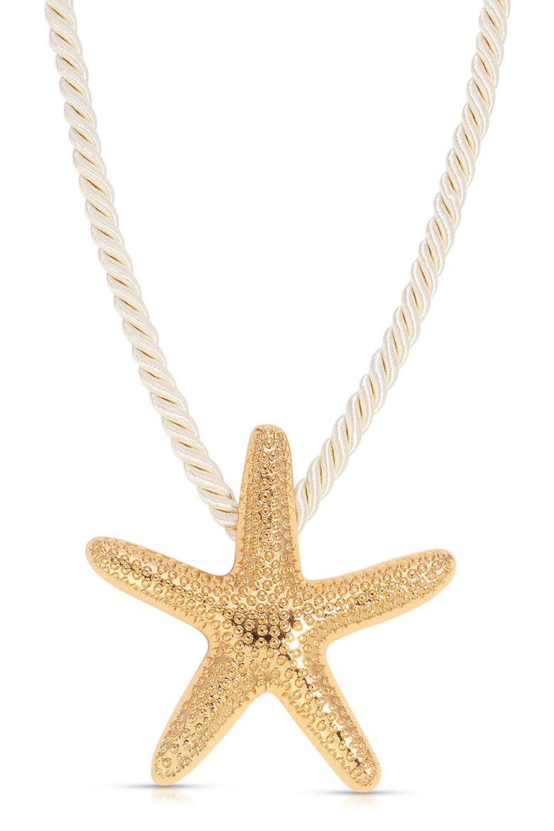 Starfish Pendant Necklace, Main, color, BEIGE