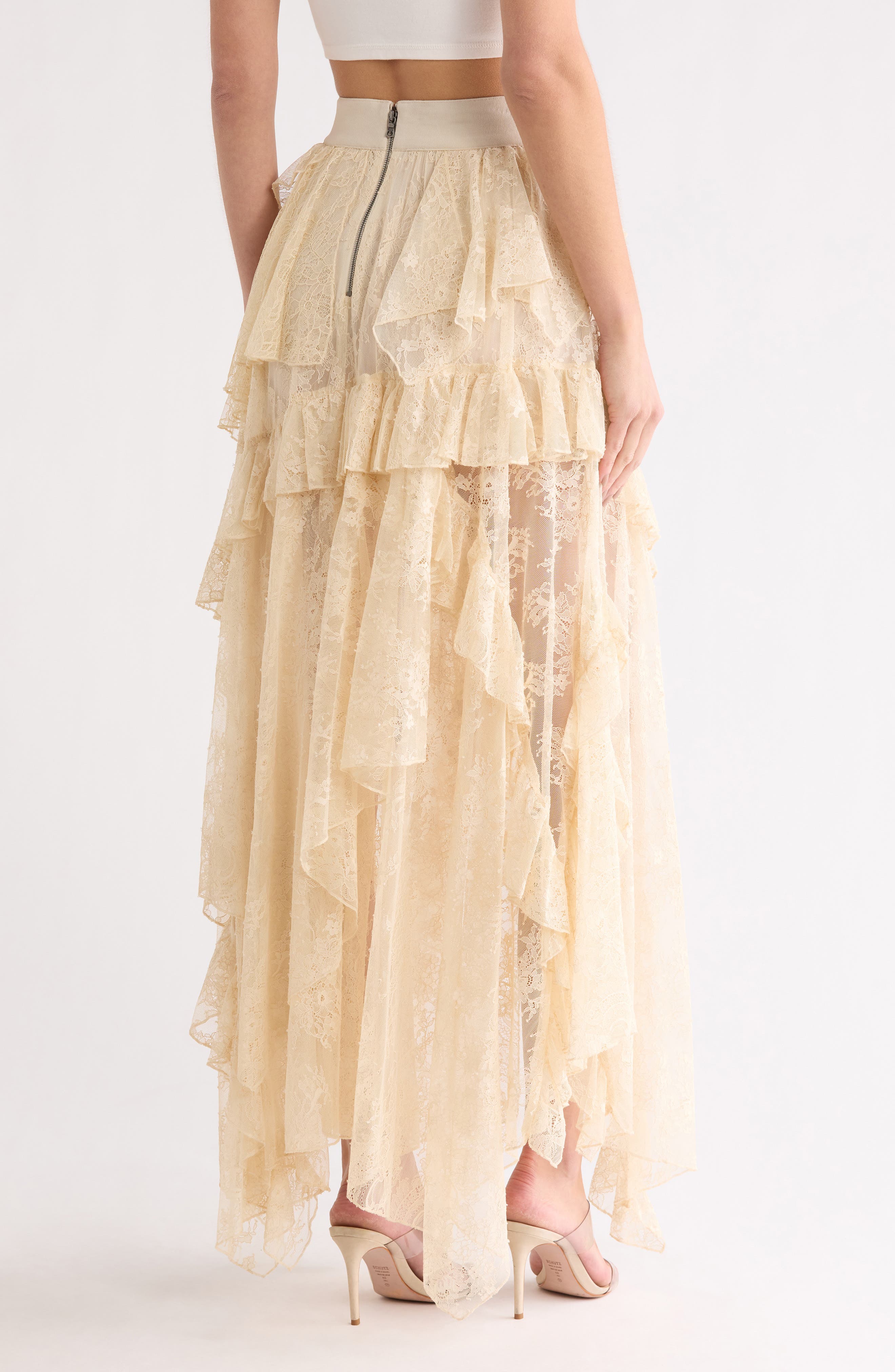 Karys Mixed Media Asymmetric Maxi Skirt - image 2