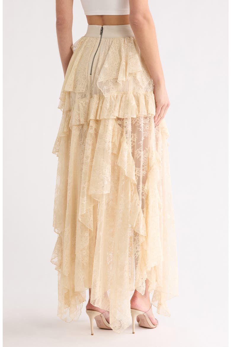 Karys Mixed Media Asymmetric Maxi Skirt, Alternate, color, BISCOTTI