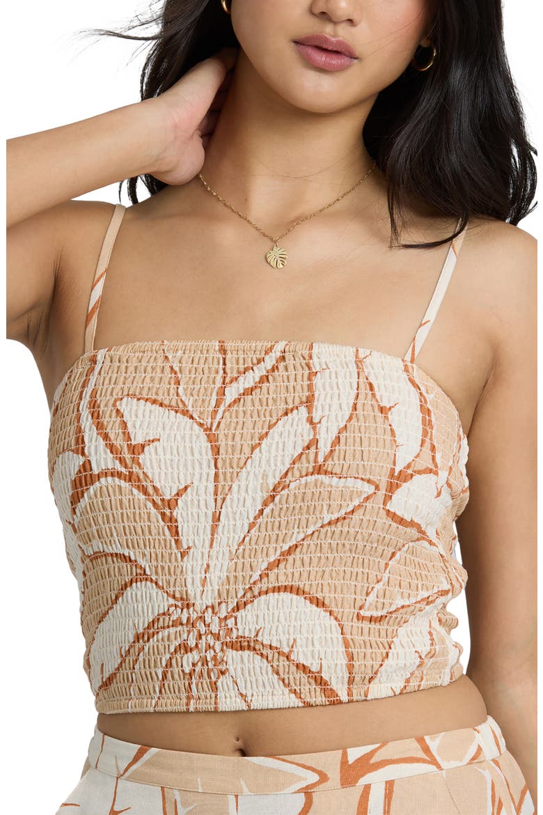 Tropic Breeze Crop Smock Top, Alternate, color, STONE