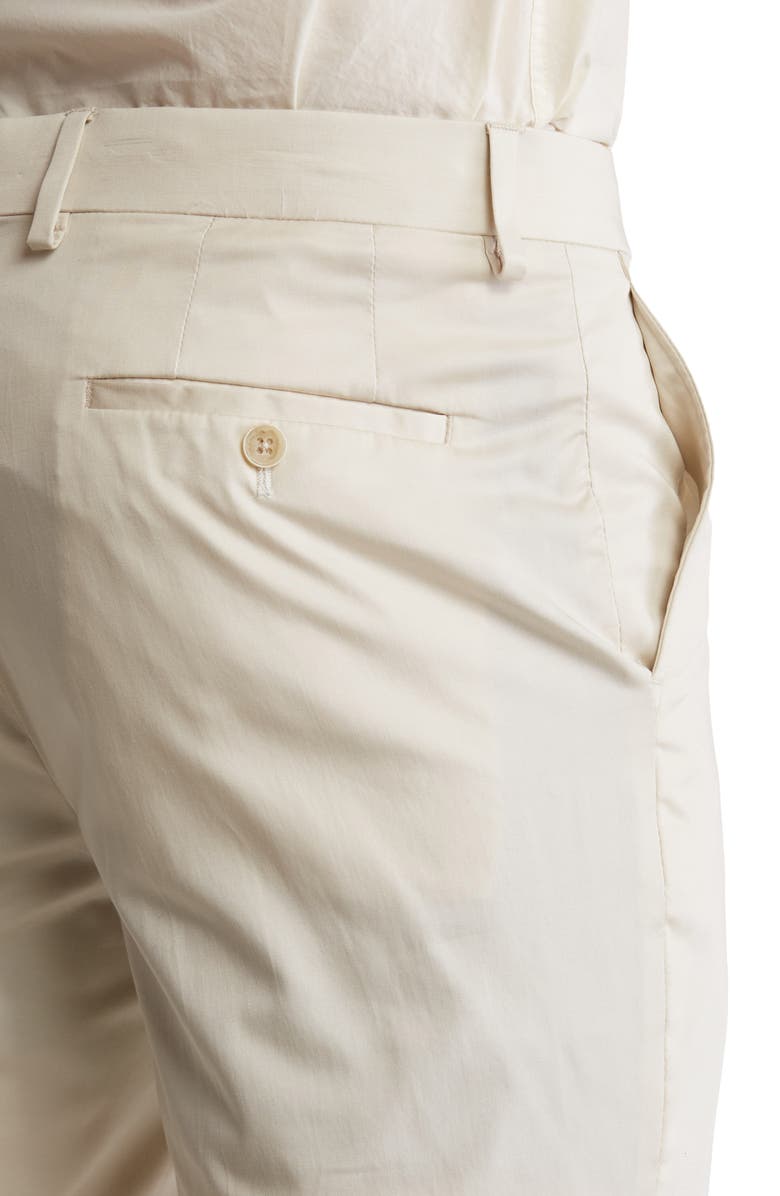 SAVILE ROW CO Tan Woven Two Button Peak Lapel Trim Fit Cotton Blend Suit, Alternate, color, 