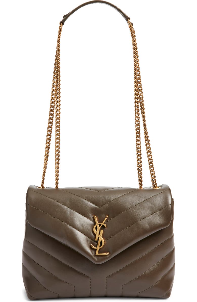 Saint Laurent Small Loulou Chain Leather Shoulder Bag, Main, color, Light Musk