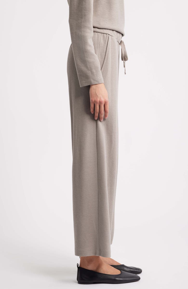 Eileen Fisher Organic Cotton Blend Ankle Wide Leg Drawstring Pants, Alternate, color, Reed
