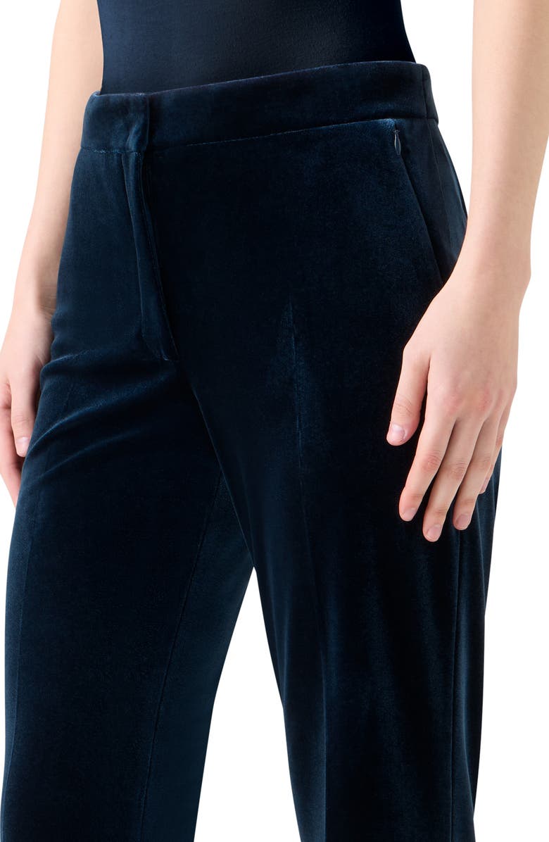 Akris Carl Velvet Neoprene Pants, Alternate, color, Denim Blue