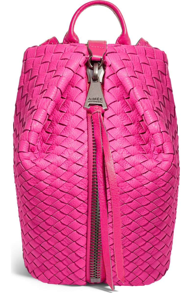 AIMEE Tamitha Woven Mini Backpack, Main, color, Hot Pink Woven