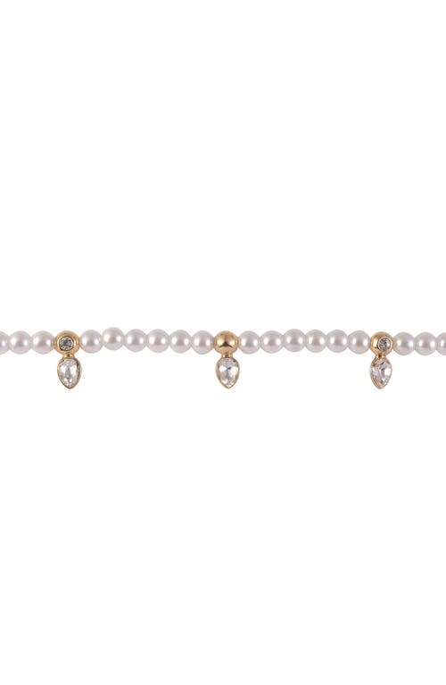 Laundry By Shelli Segal Crystal Faux Pearl Necklace In Gold