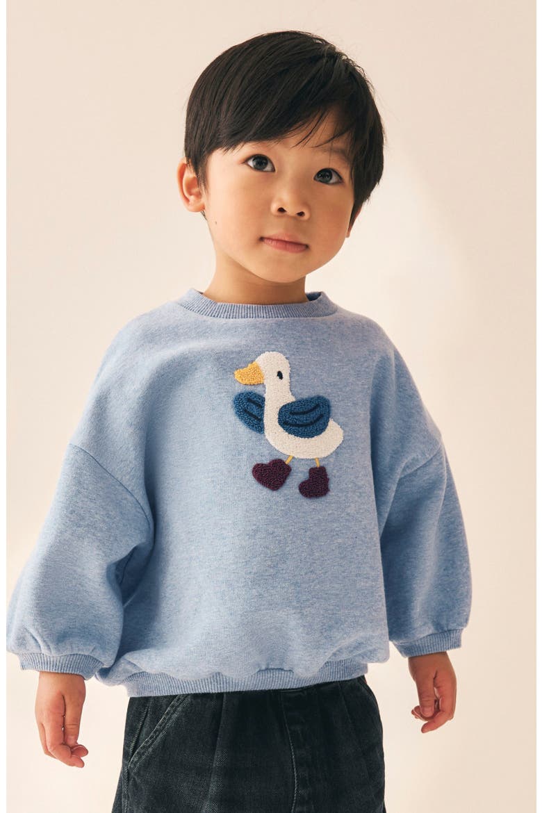 Kids' Goosing Around Cotton Blend Sweatshirt, Alternate, color, BLUE