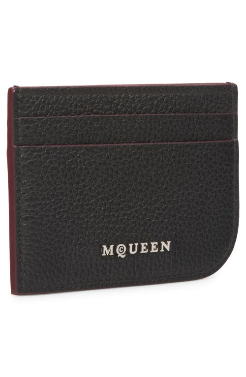 Alexander Mcqueen Sling Card Case In 1000 Black/silver