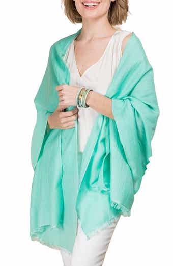 SAACHI Cashmere Silk Eyelash Fringe Scarf