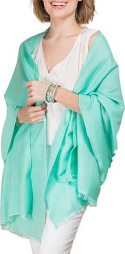 SAACHI Cashmere Silk Eyelash Fringe Scarf