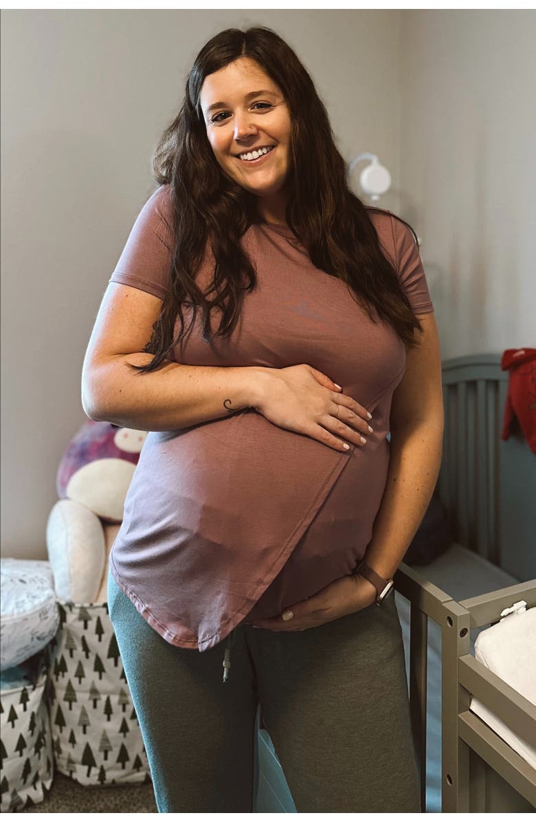 PinkBlush Layered Wrap Front Nursing Top, Alternate, color, 