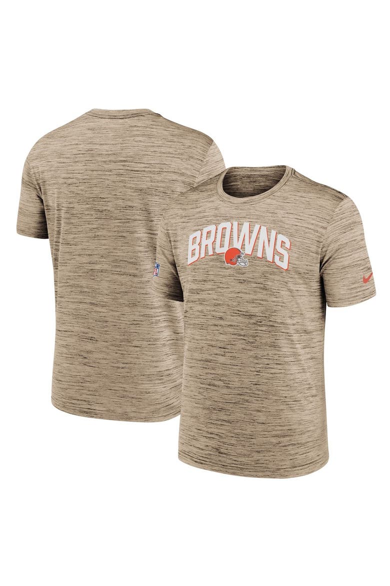 Men's Nike Brown Cleveland Browns Sideline Velocity Athletic Stack Performance T-Shirt, Main, color, Brown