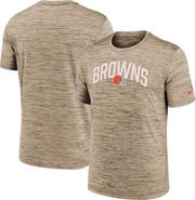 Nike Men's Nike Brown Cleveland Browns Sideline Velocity Athletic Stack Performance T-Shirt