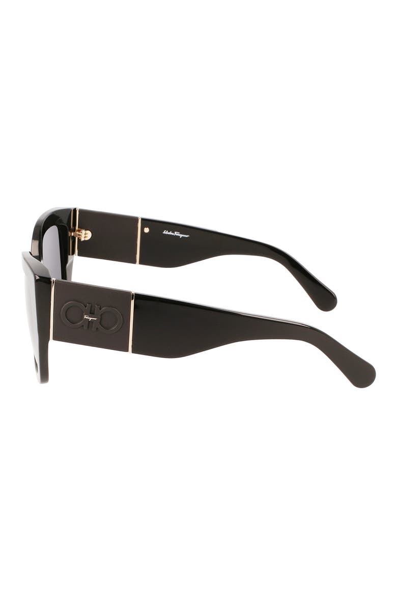 Gancini 51mm Gradient Modified Rectangular Sunglasses, Alternate, color, BLACK