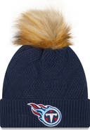 New Era Women's New Era Navy Tennessee Titans Snowy Cuffed Knit Hat with Pom