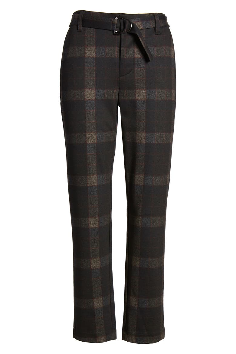 Ab-Solution Plaid High Waist Ankle Pants (Nordstrom Exclusive), Alternate, color, BKMU- BLACK MULTI