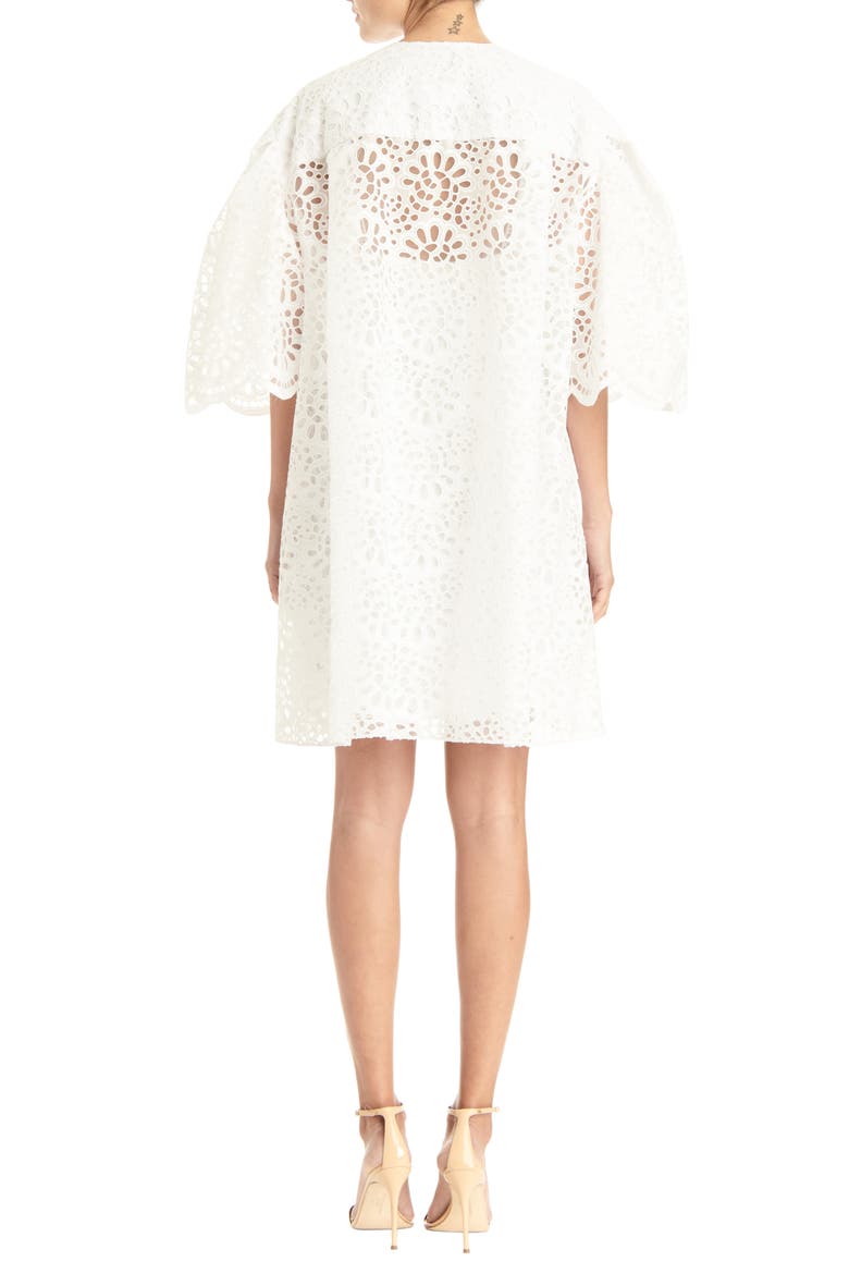 Dramatic Sleeve Broderie Anglaise Jacket, Alternate, color, WHITE