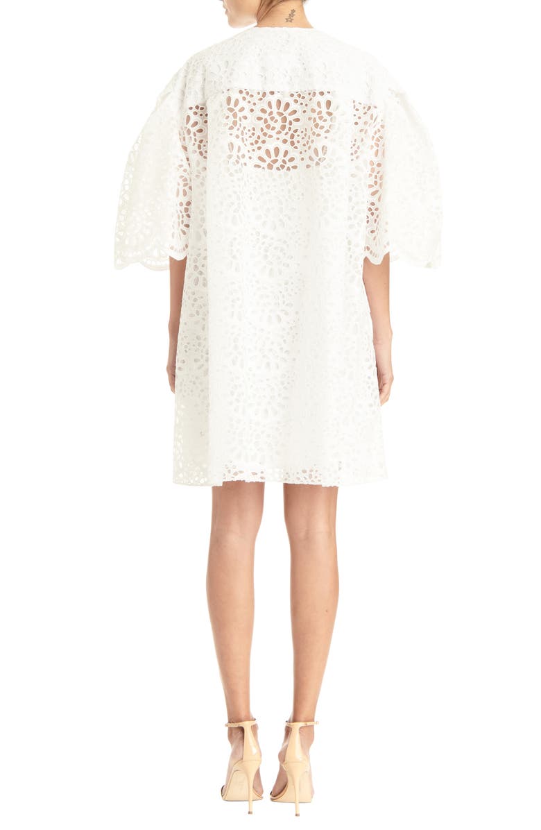 Carolina Herrera Dramatic Sleeve Broderie Anglaise Jacket, Alternate, color, 