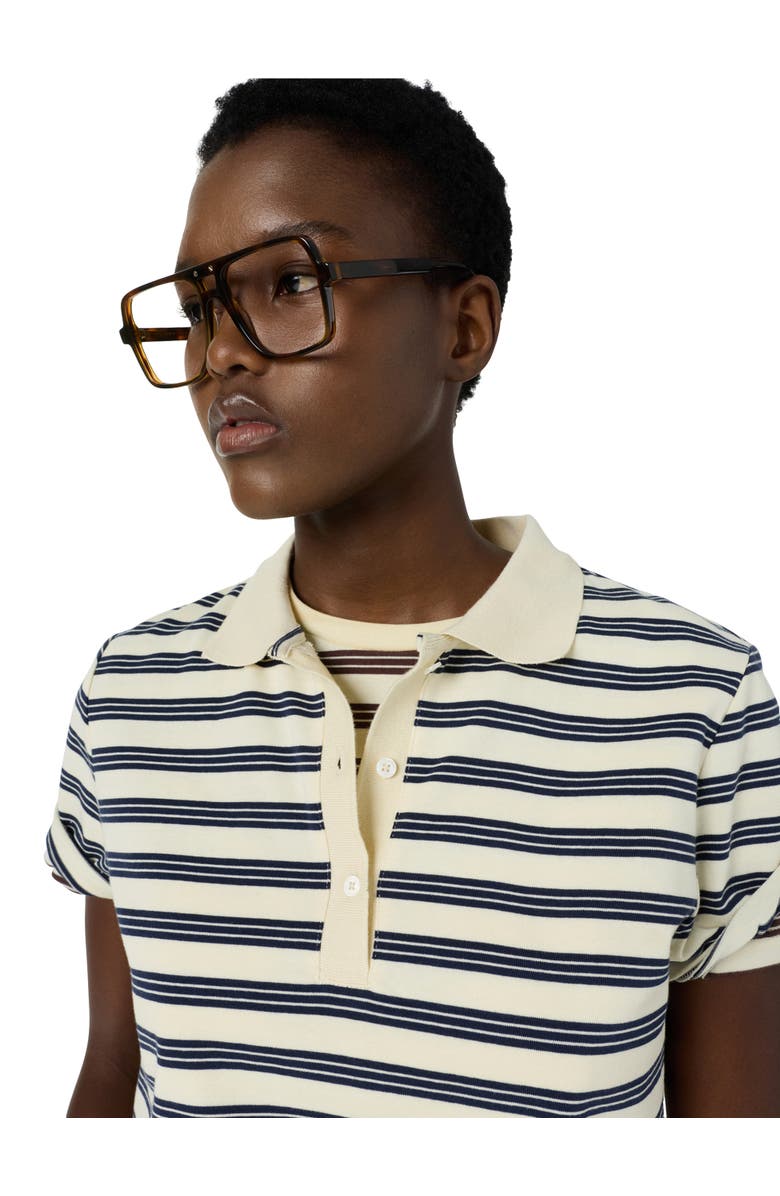 GERARD DAREL Marcie Polo Striped Shirt, Alternate, color, Navy Blue